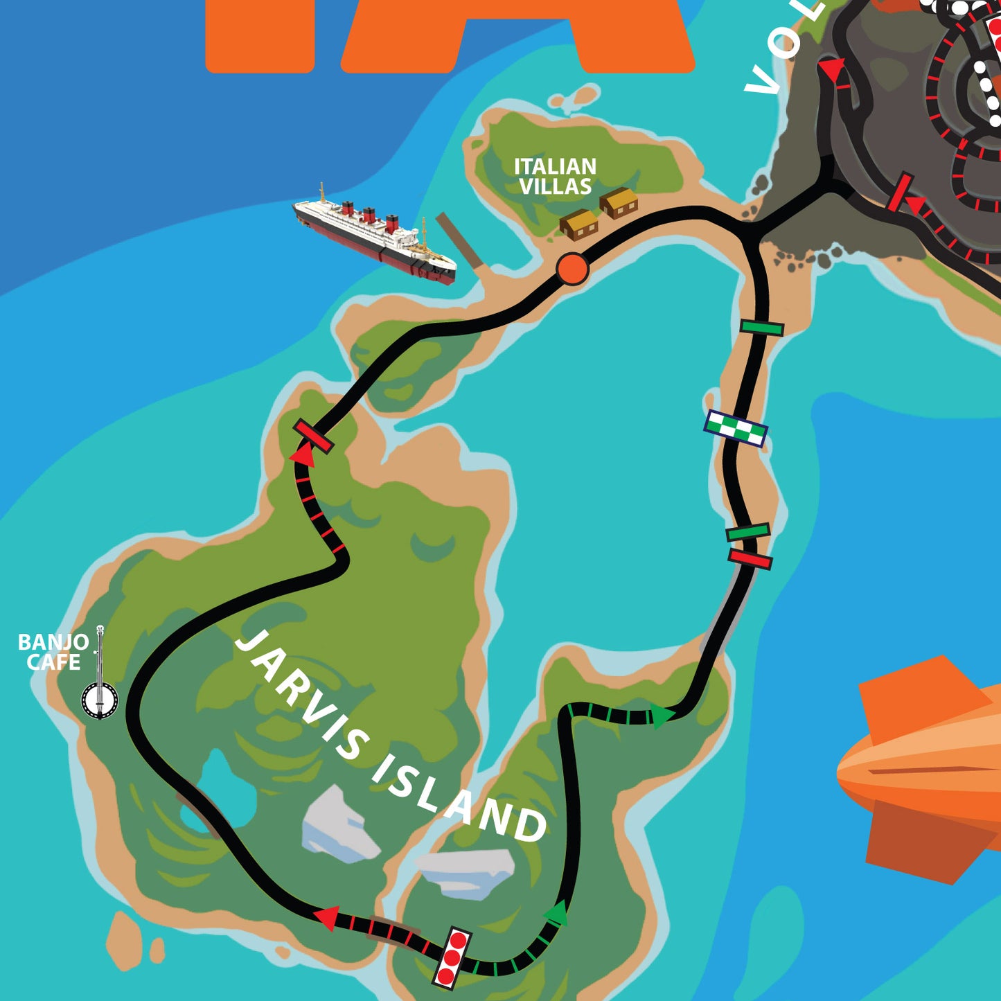 Watopia Routes Watopia Map Poster (24x36